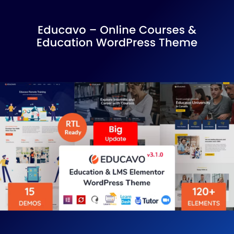 Educavo – Online Courses & Education WordPress Theme